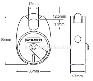 Union (Chubb) 1K11 Battleship robust heavy duty padlock